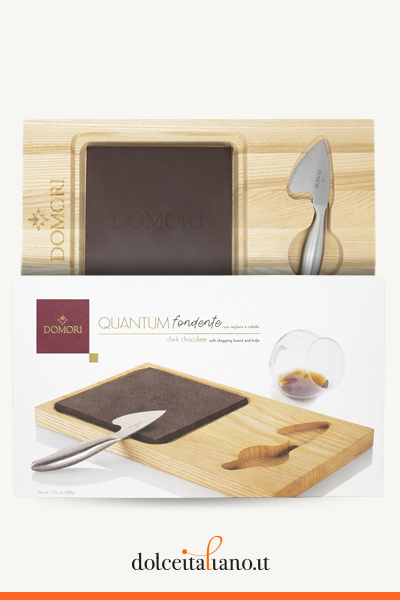 Cioccolato fondente maxi con tagliere e coltello di Domori