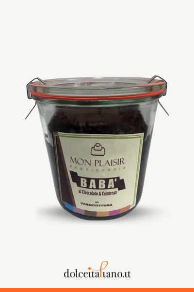 Baba in jar cooking with chocolate and cointreau by Mon Plaisir