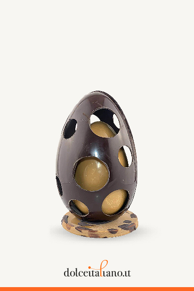 Caramel Chocolate Egg enclosed by Dark Chocolate by Chocorotto